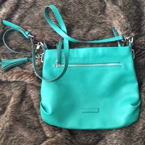 Liz Claiborne crossbody satchel, turquoise